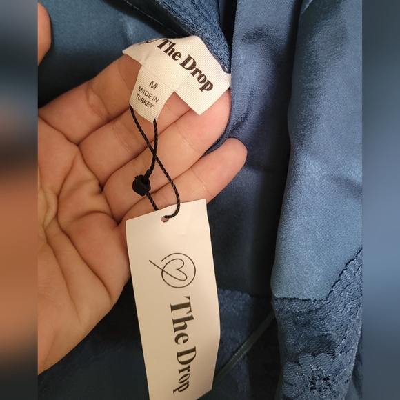 The Drop Valentina Satin Lace Slip Dress NWT M - Picture 5 of 5